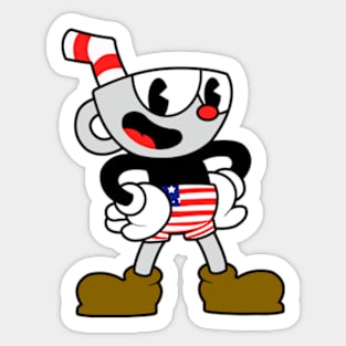 Cuphead Patriotic - America USA Sticker